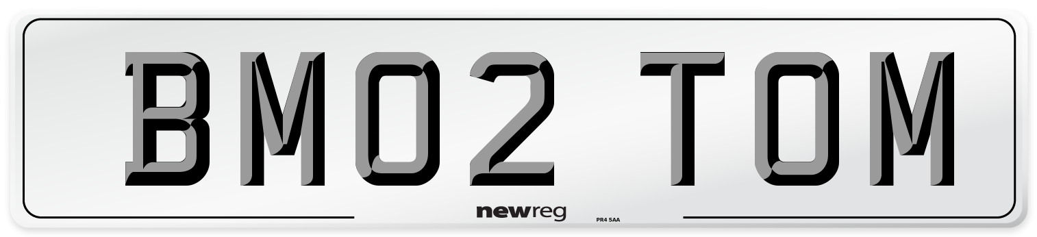 BM02 TOM Number Plate from New Reg
